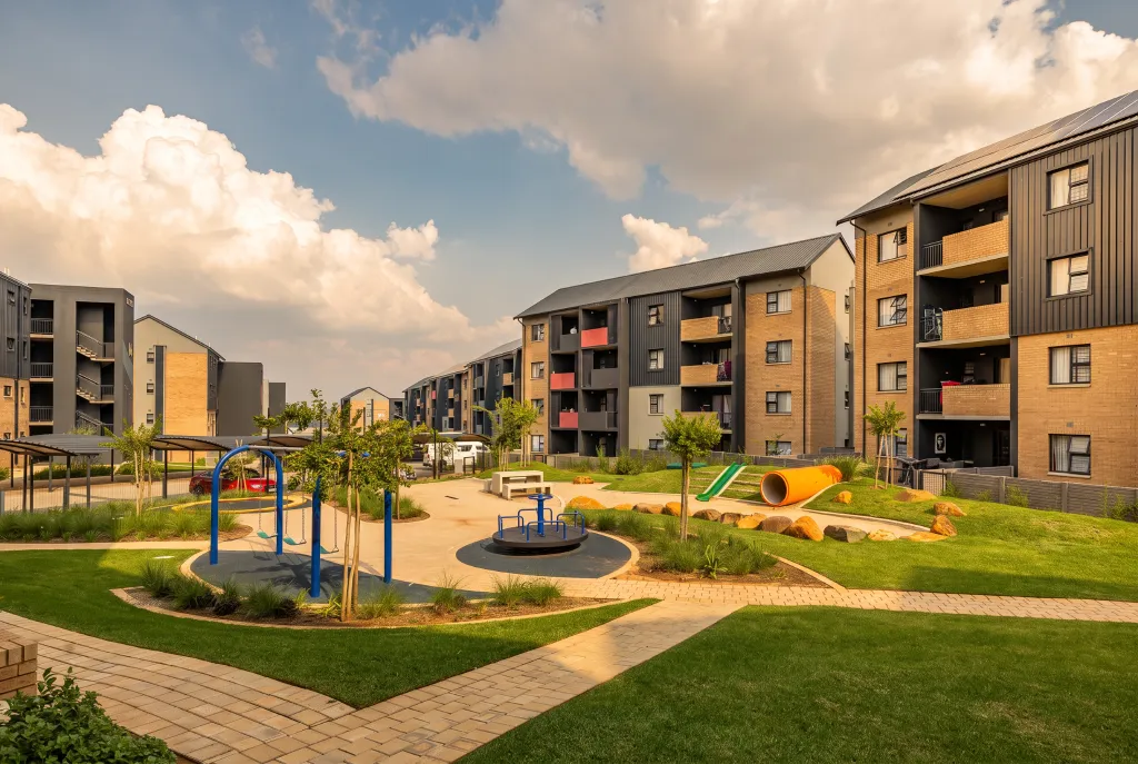 Two young people and their young child spending time together in a Central Developments property.